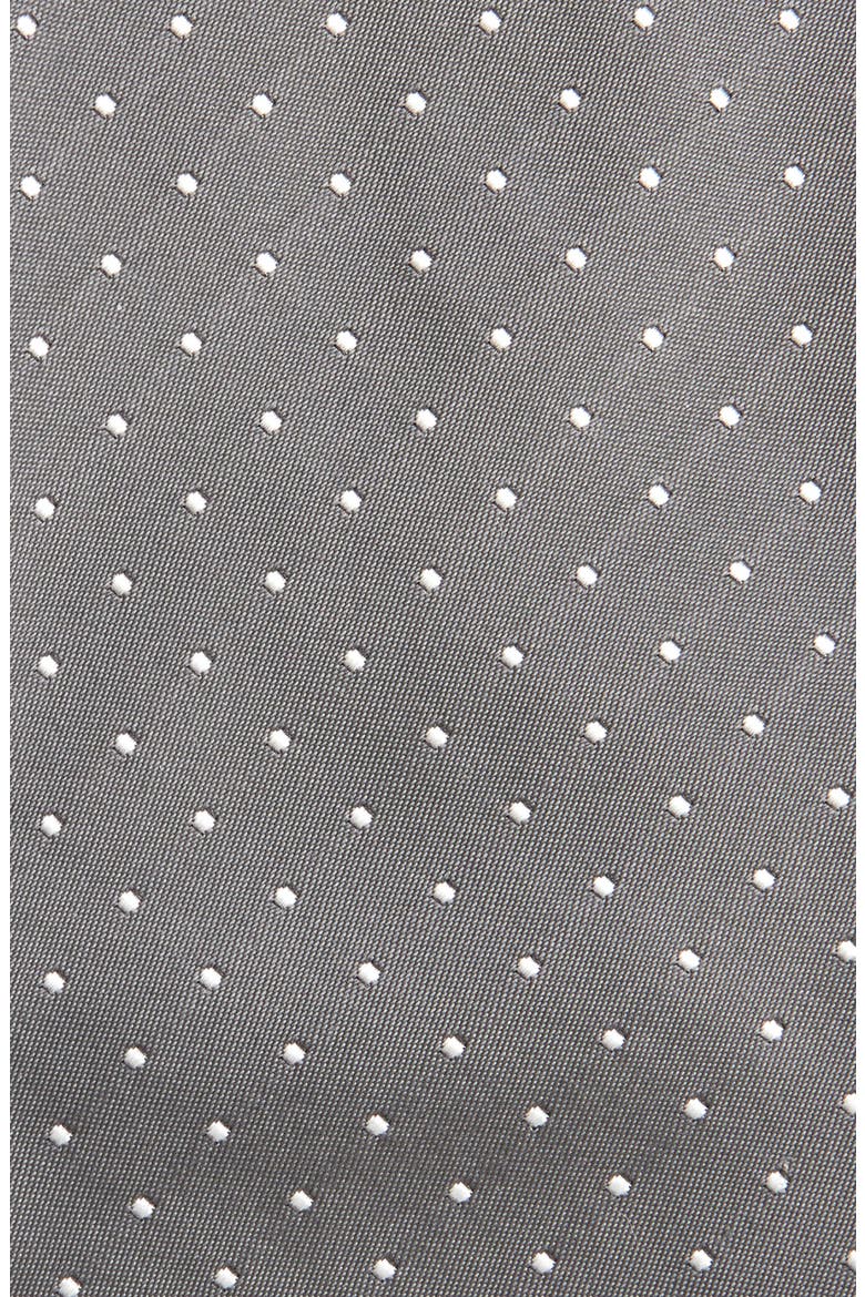 Pin Dot Silk Peau de Soie Tie, Alternate, color, GREY