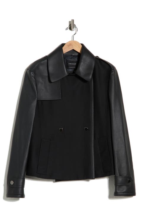 Wool Blend & Lambskin Leather Jacket