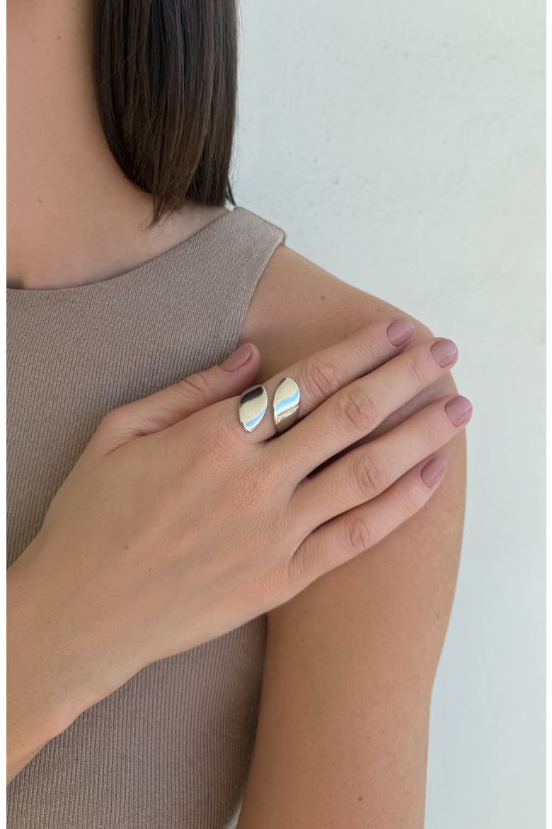 Stainless Steel Bypass Ring, Alternate, color, SILVER