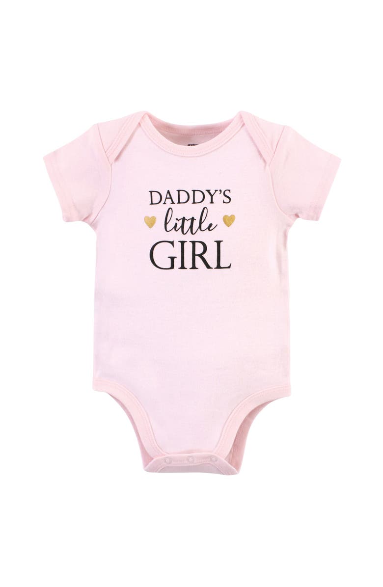 Hudson Baby Cotton Bodysuits 3-Pack, Alternate, color, Girl Daddy