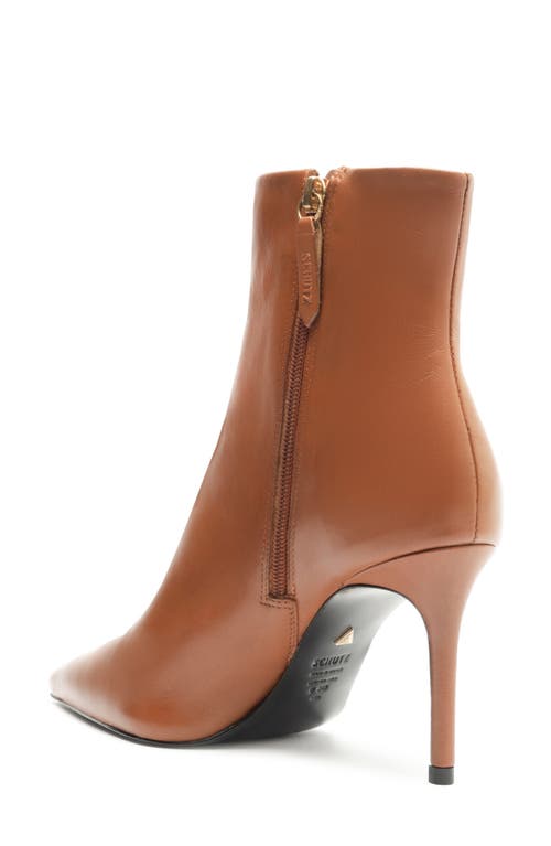 Schutz Mikki Casual Pointed Toe Genuine Calf Hair Bootie In Brown