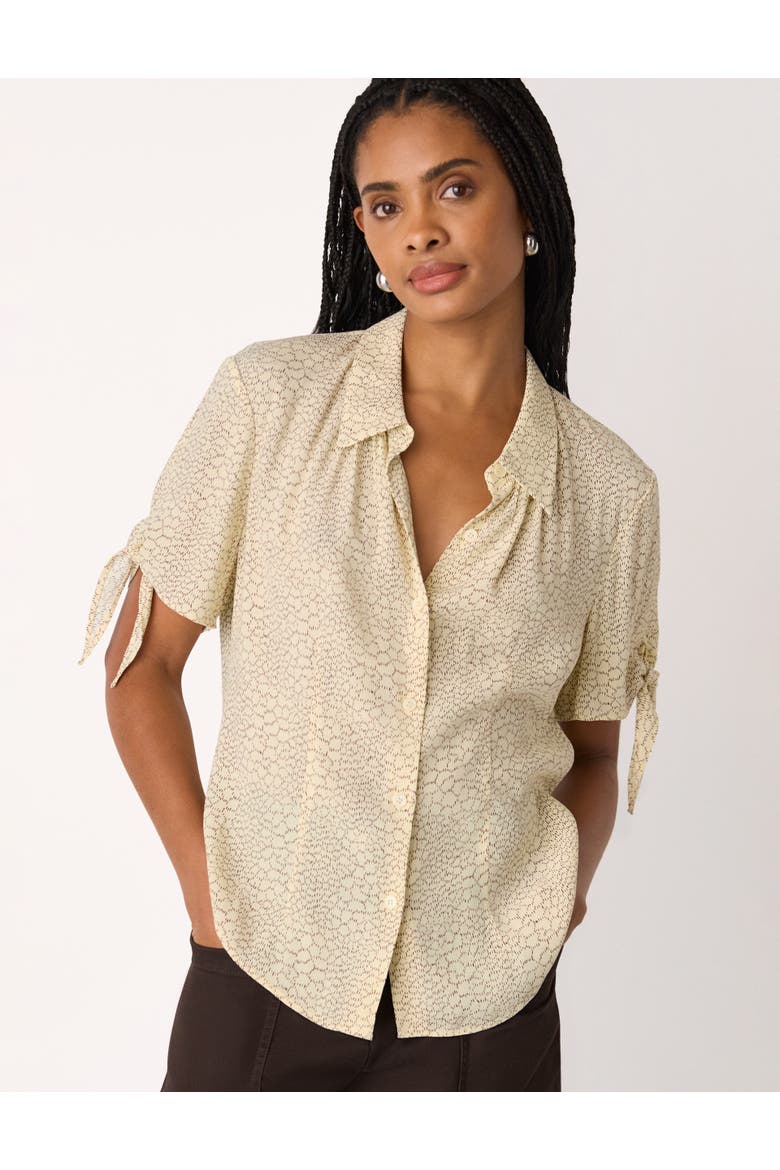 Dashed Marks Tie Sleeve Shirt, Main, color, Ivory/Multi