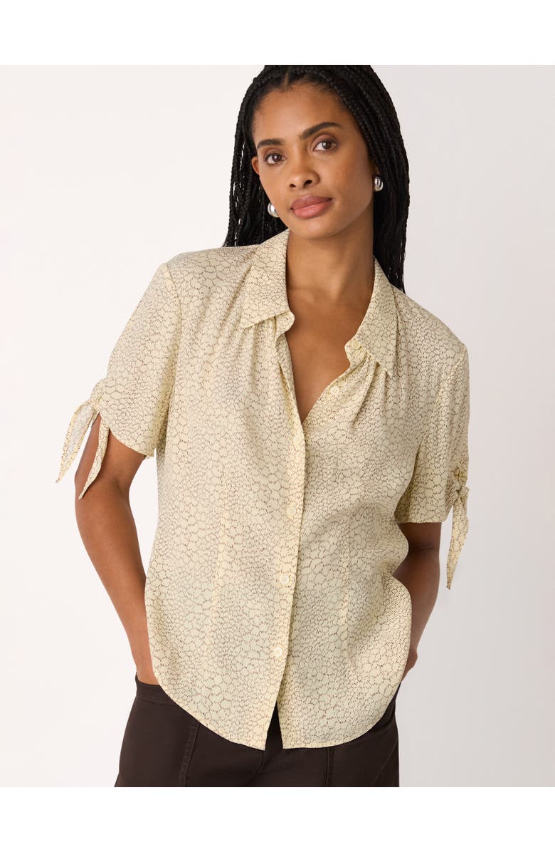 Whistles Dashed Marks Tie Sleeve Shirt, Main, color, Ivory/Multi