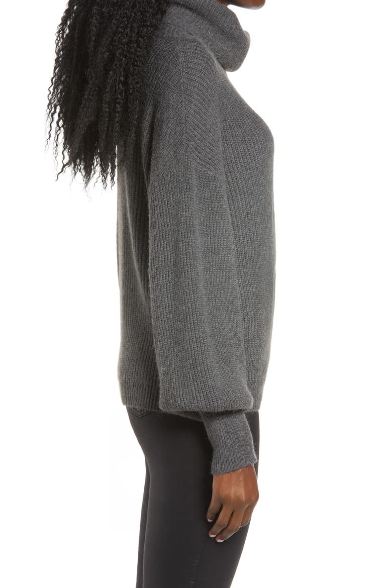 Turtleneck Sweater, Alternate, color, GREY MEDIUM CHARCOAL HEATHER