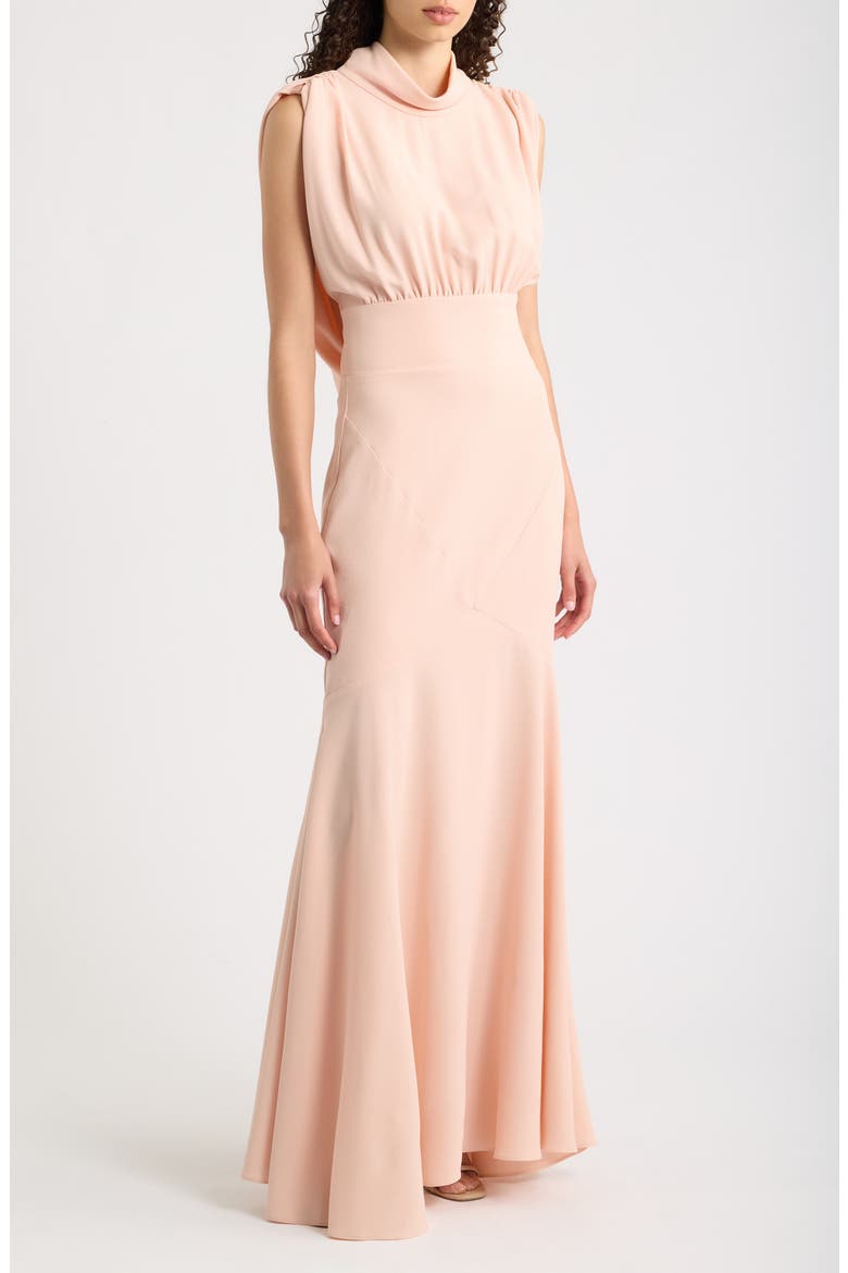 Adelina Stretch Crepe Gown, Main, color, BLUSH