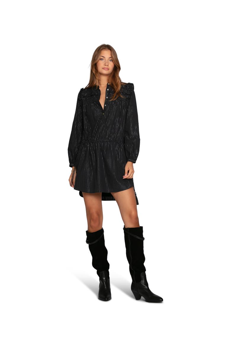 Off the Vine Lurex Stripe Mini Dress, Alternate, color, Black