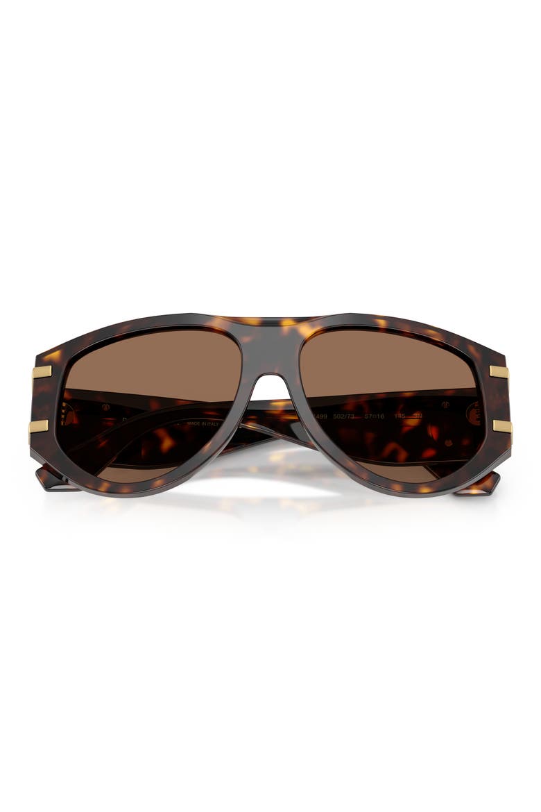 57mm Pilot Sunglasses, Alternate, color, HAVANA / DARK BROWN