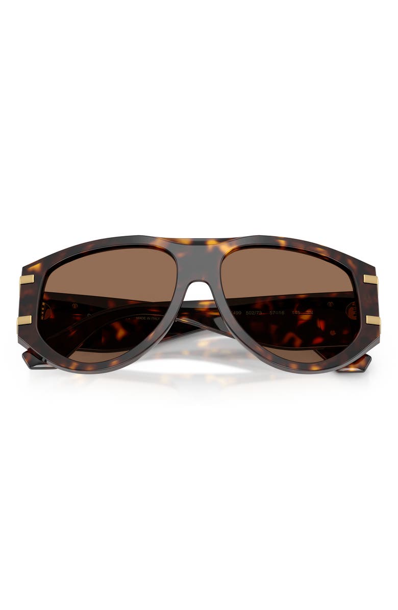 Dolce&Gabbana 57mm Pilot Sunglasses, Alternate, color, Havana / Dark Brown
