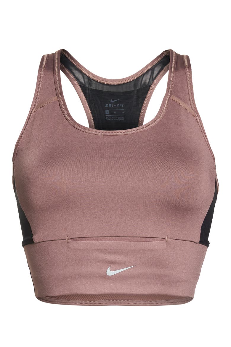Swoosh Pocket Sports Bra, Alternate, color, SMOKEY MAUVE/ BLACK/ BLACK