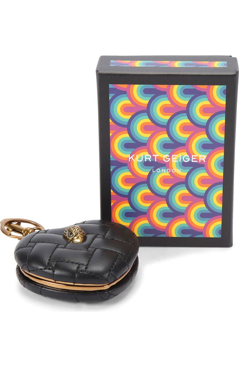 Kurt Geiger London Kensington Heart Mirror Bag Charm, Alternate, color, Black