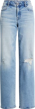 HIDDEN JEANS Distressed Straight Leg Dad Jeans