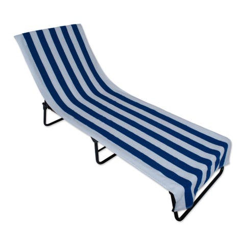 Stripe Lounge Chair Beach Towel - Top Fitted Pocket 26x82"
