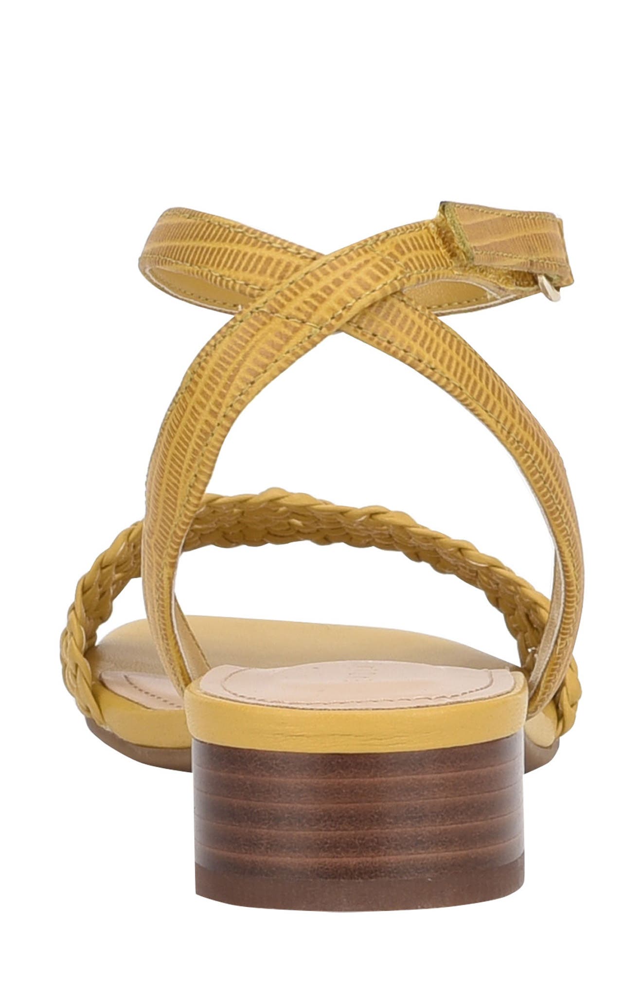 Ingrid Ankle Strap Sandal, Alternate, color, YELLOW LEATHER/ FABRIC