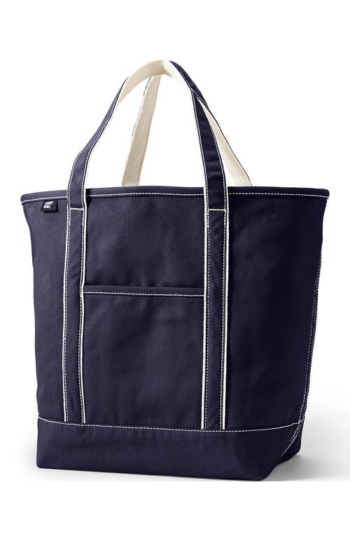 Lands' End Open Top Canvas Tote Bag In Blue