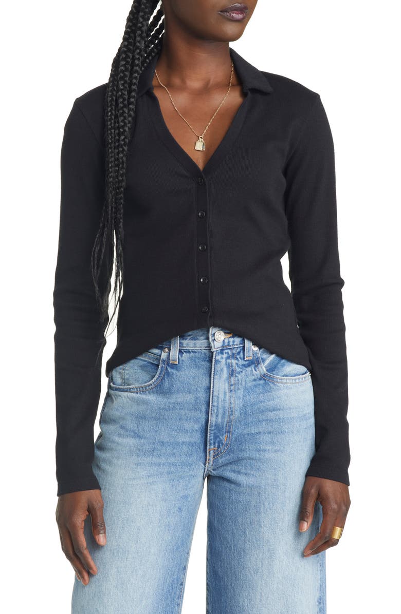 Treasure & Bond Button Front Knit Top, Main, color,