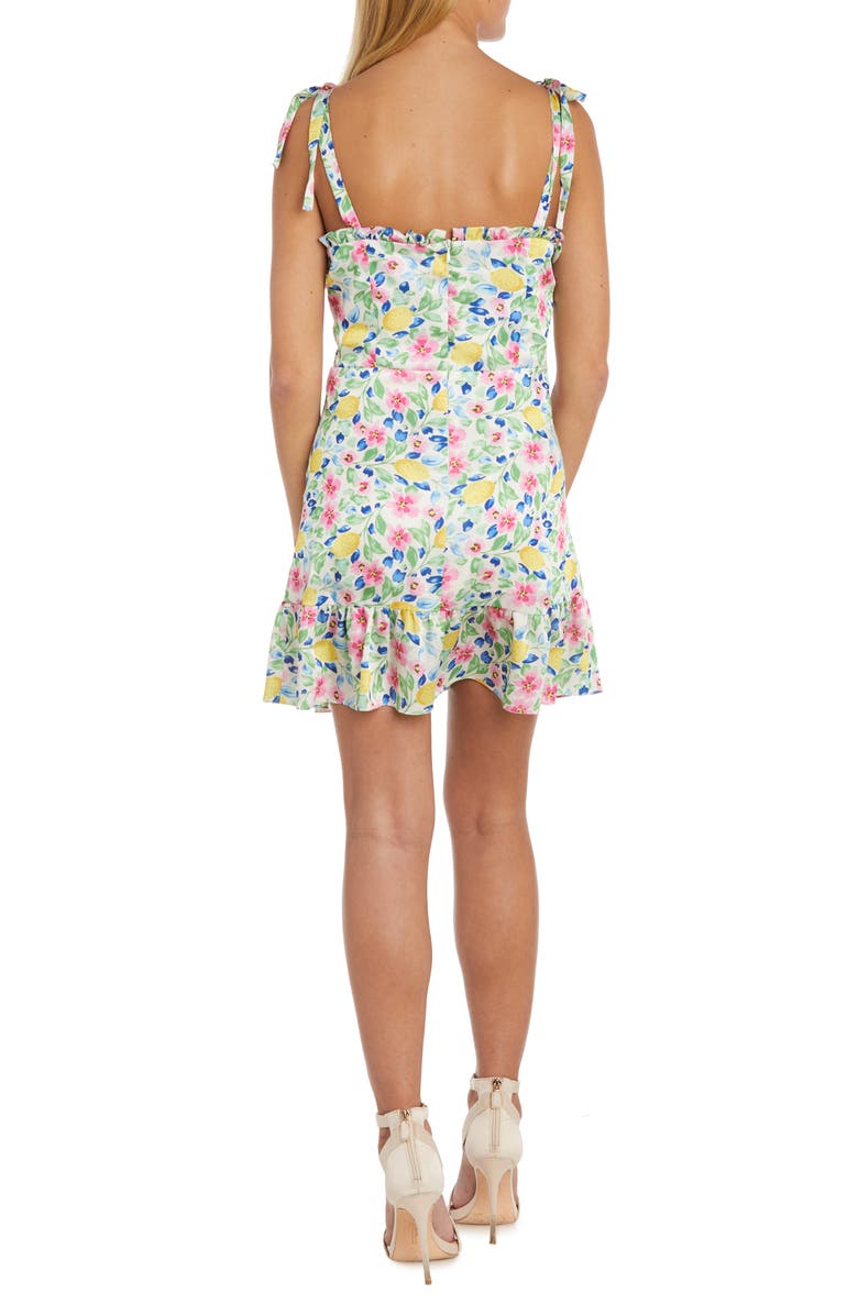 Morgan & Co. Floral Print Satin Minidress, Alternate, color,