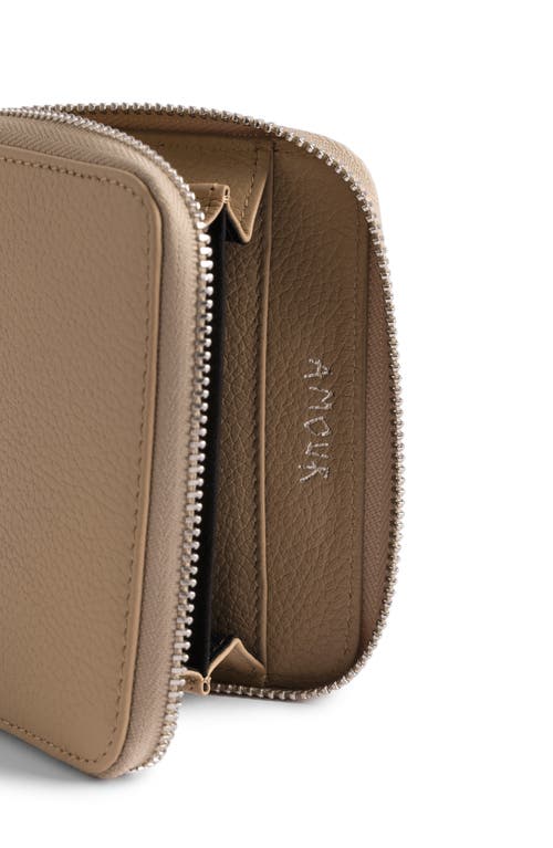 Zadig & Voltaire Mini Grained Leather Card Case In Neutral