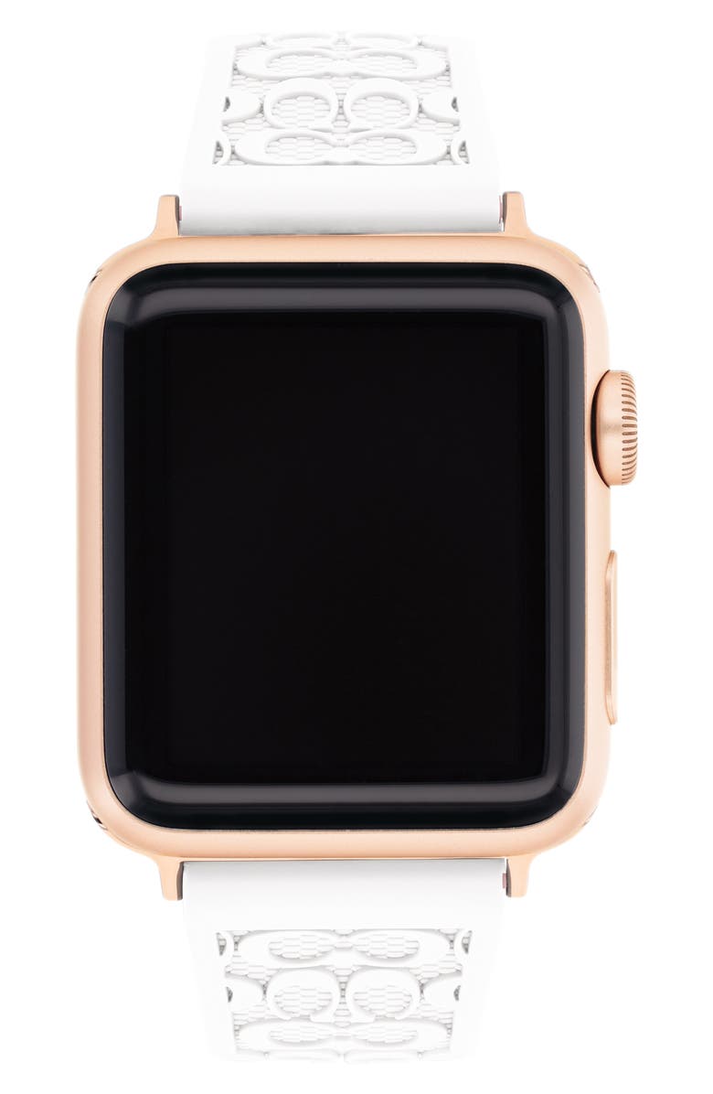 COACH Signature C Rubber Apple Watch<sup>®</sup> Band, Main, color, 