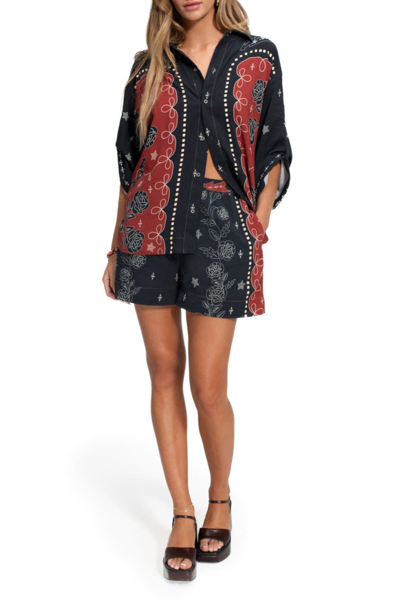 Chrissy Bowly Cover-Up Shirt, Main, color, BLACK