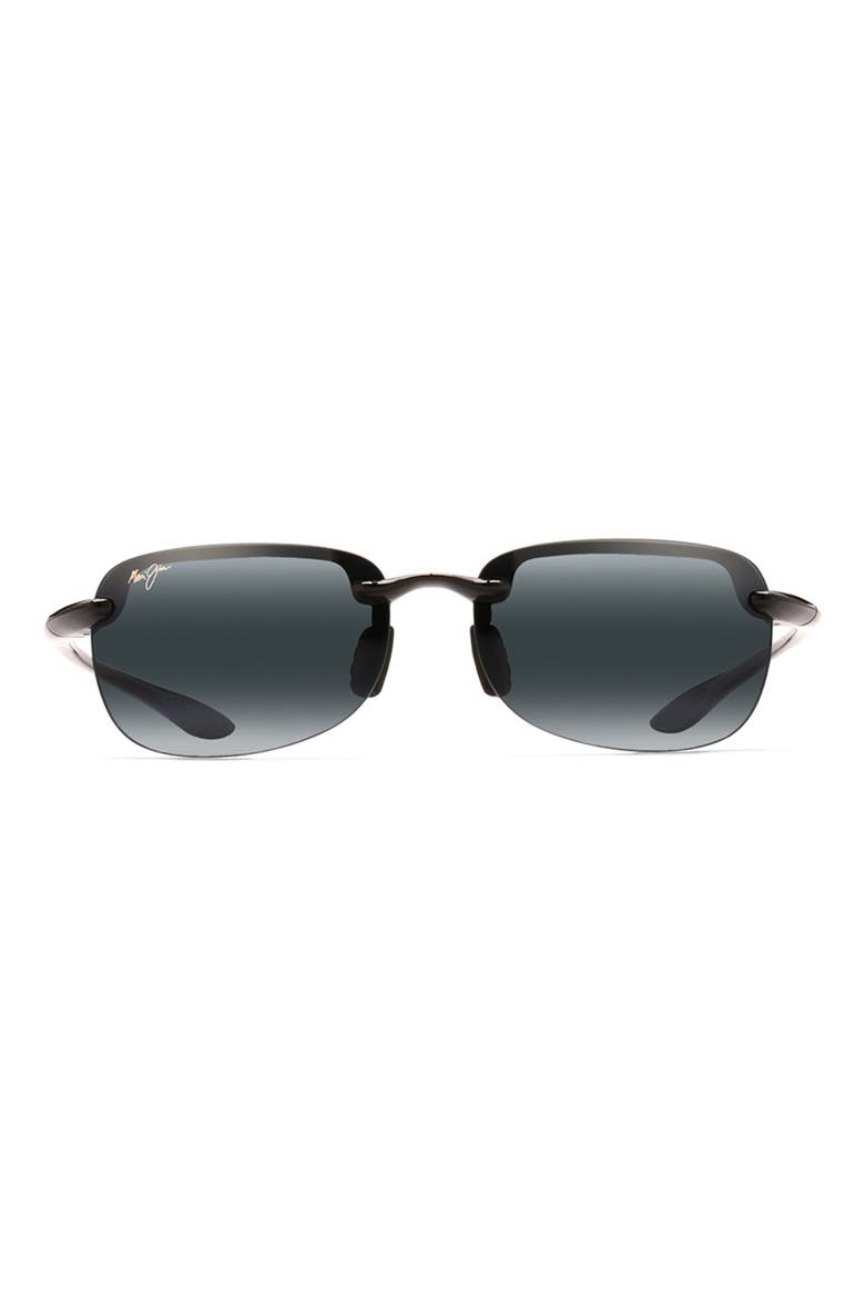 Sandy Beach 56mm PolarizedPlus2® Semi Rimless Sunglasses, Main, color, BLACK