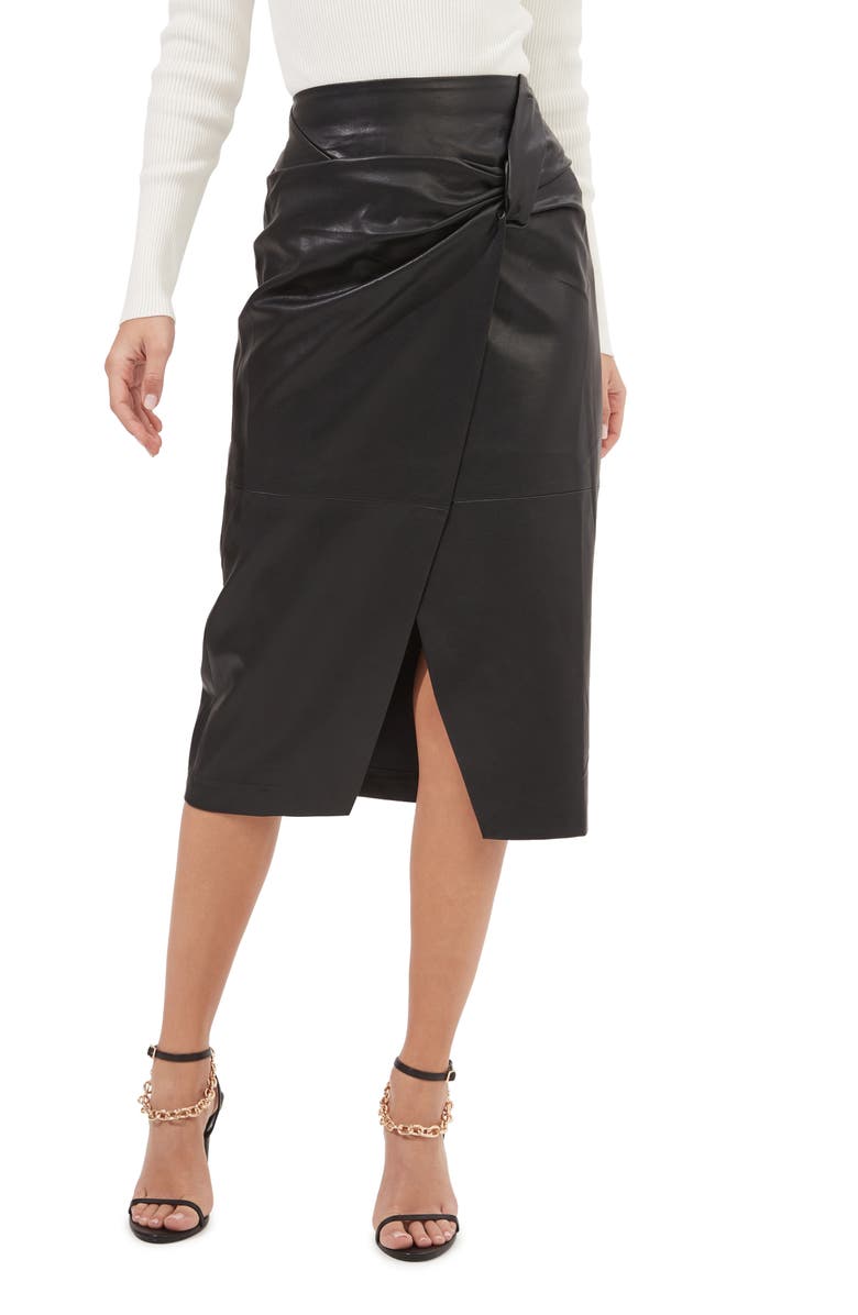 ASTR the Label Kari Faux Leather Midi Skirt, Main, color,