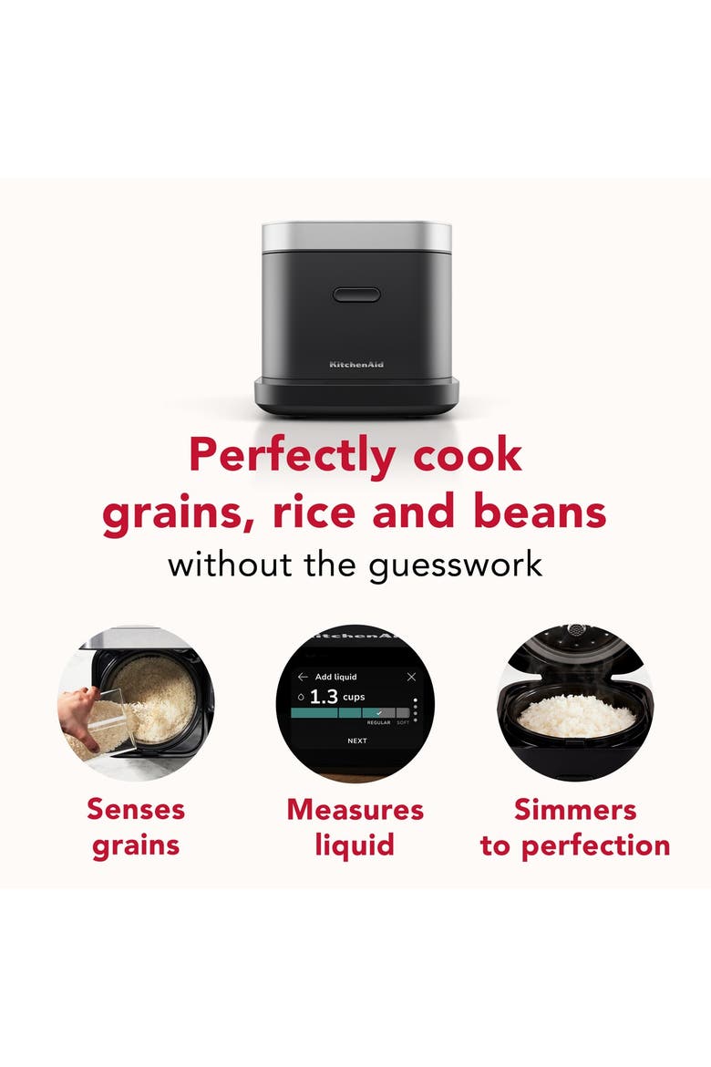 Compact Grain and Rice Cooker, Alternate, color, Black Matte