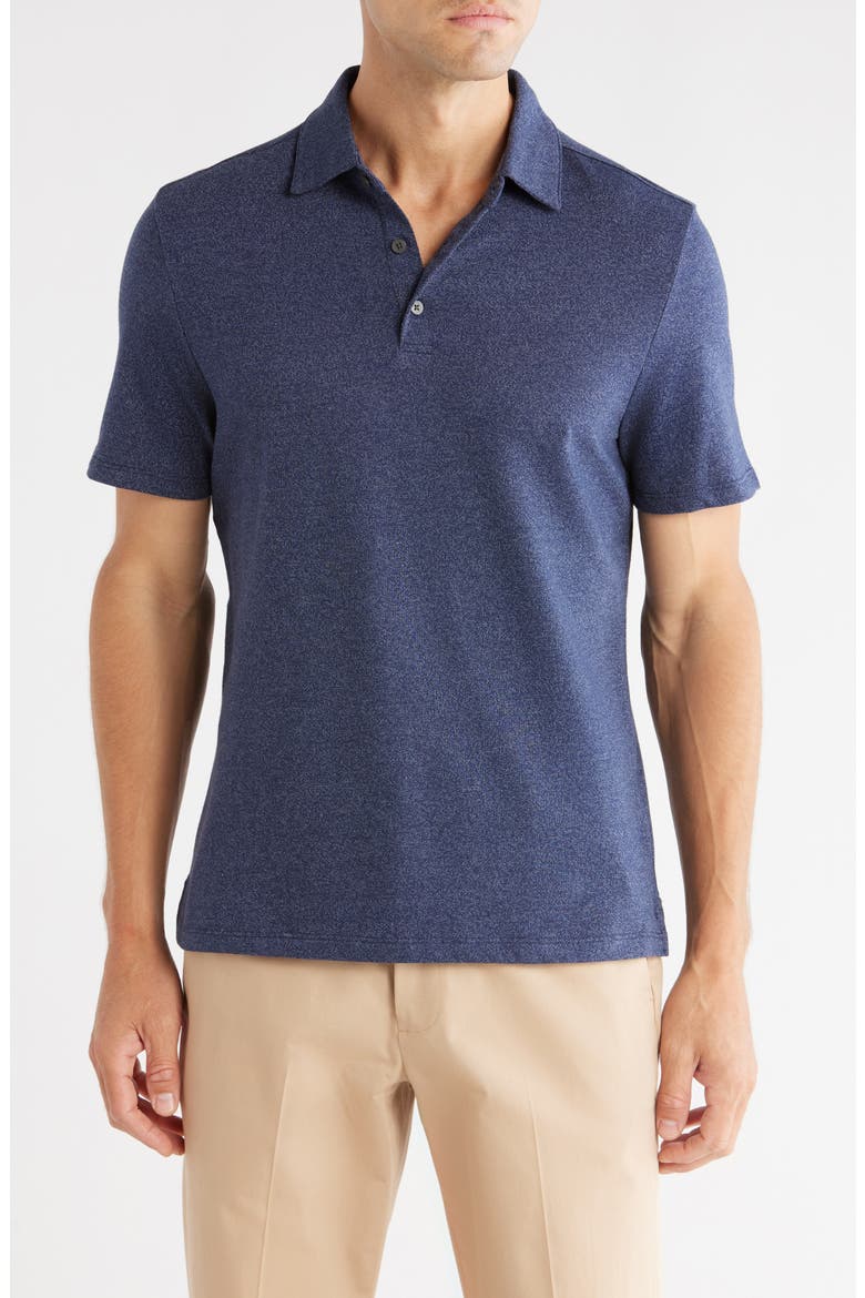 Galek Knit Polo, Main, color, DARK CASPIAN