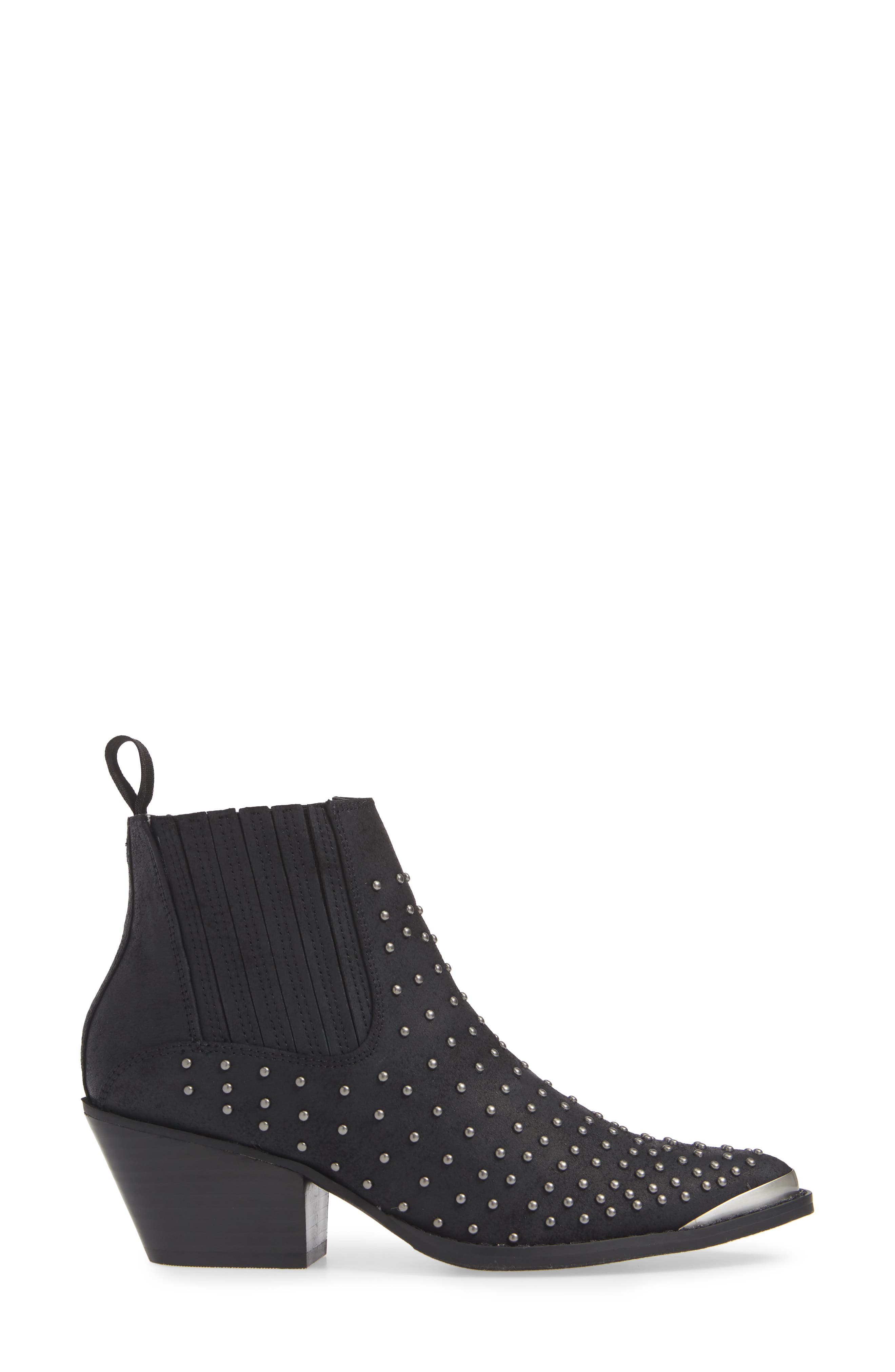 Alona Studded Bootie, Alternate, color, BLACK FAUX LEATHER