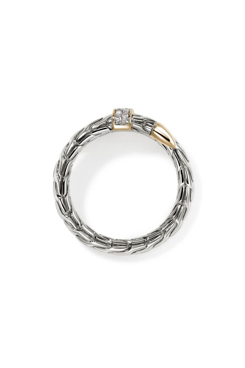 Spear Wrap Ring, Diamonds, Alternate, color, SILVER AND GOLD
