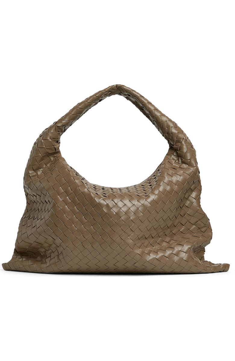 Bottega Veneta Large Hop Intrecciato Leather Hobo Bag, Alternate, color, 2360 Pinecone-M Brass