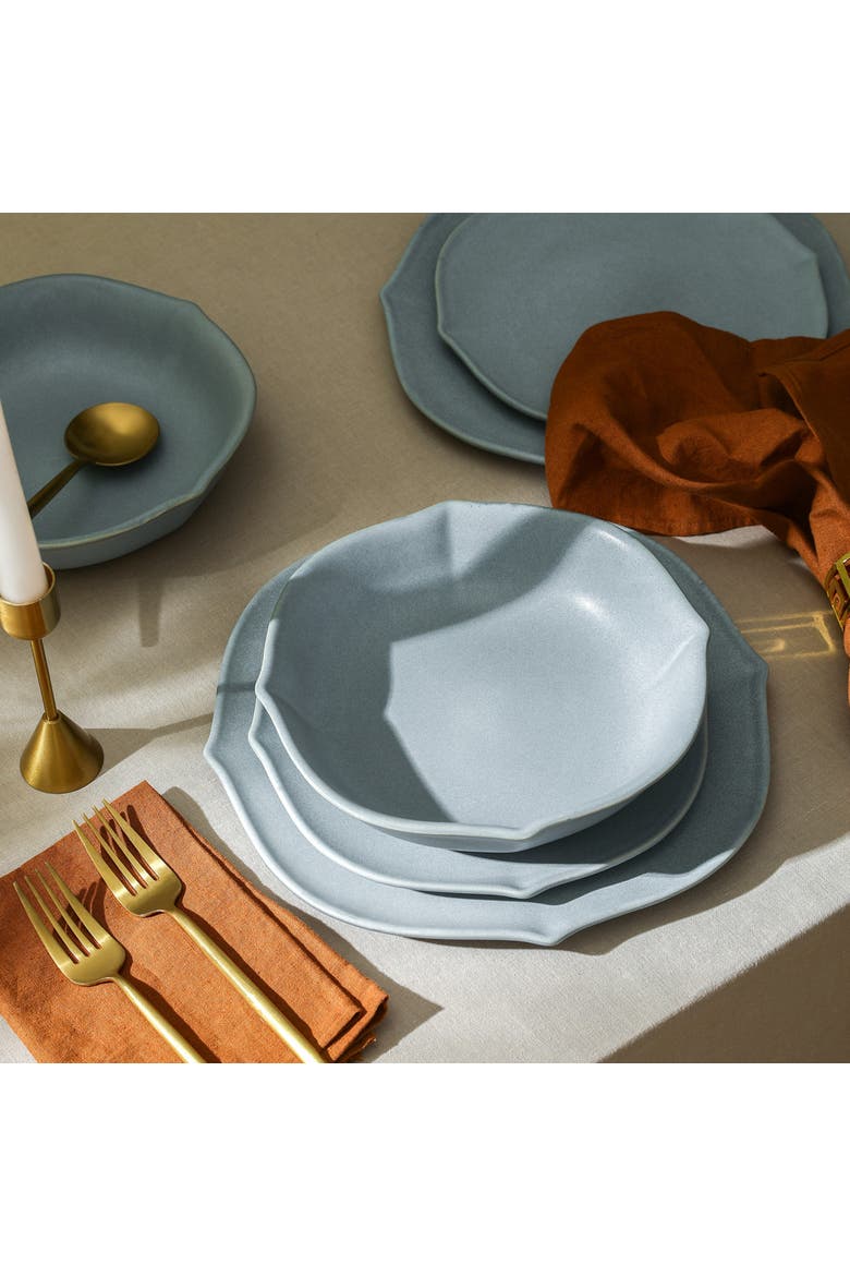 Baskerville Stoneware 24-Piece Dinnerware Set, Alternate, color, Light Blue