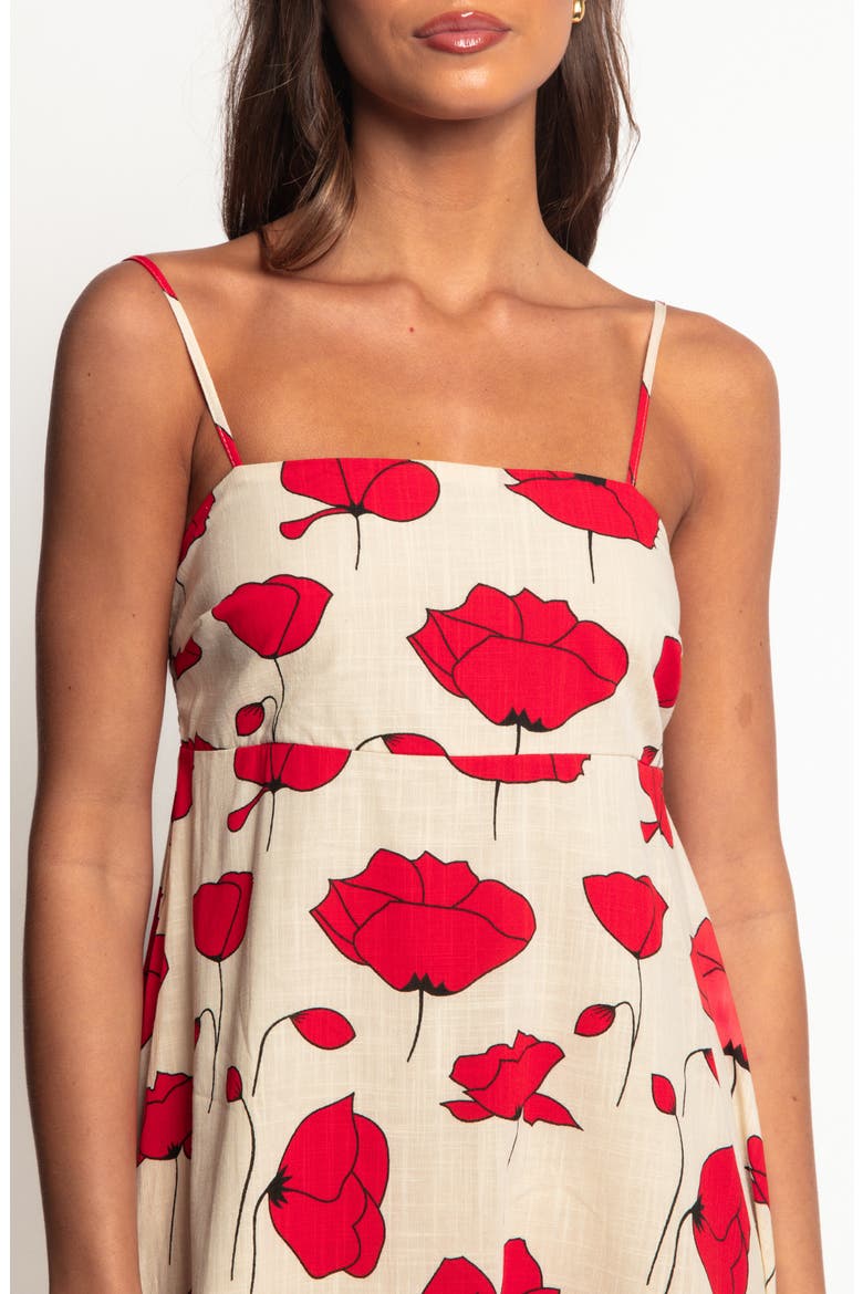 Brea Floral Cotton Maxi Sundress, Alternate, color, POPPY