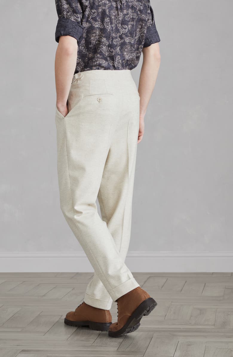 Brunello Cucinelli Trousers with pleats and buckles, Alternate, color, 