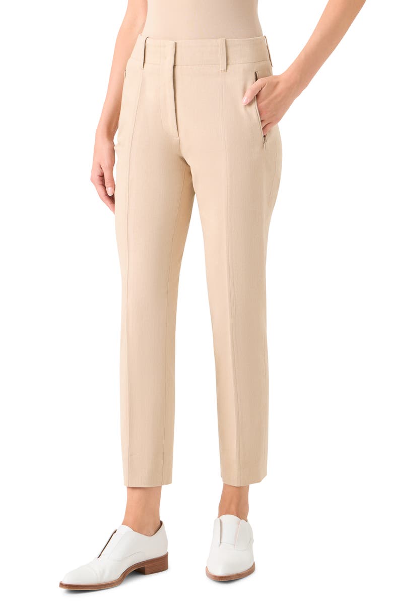 Akris Connor Khaki Ankle Pants, Alternate, color, Beige
