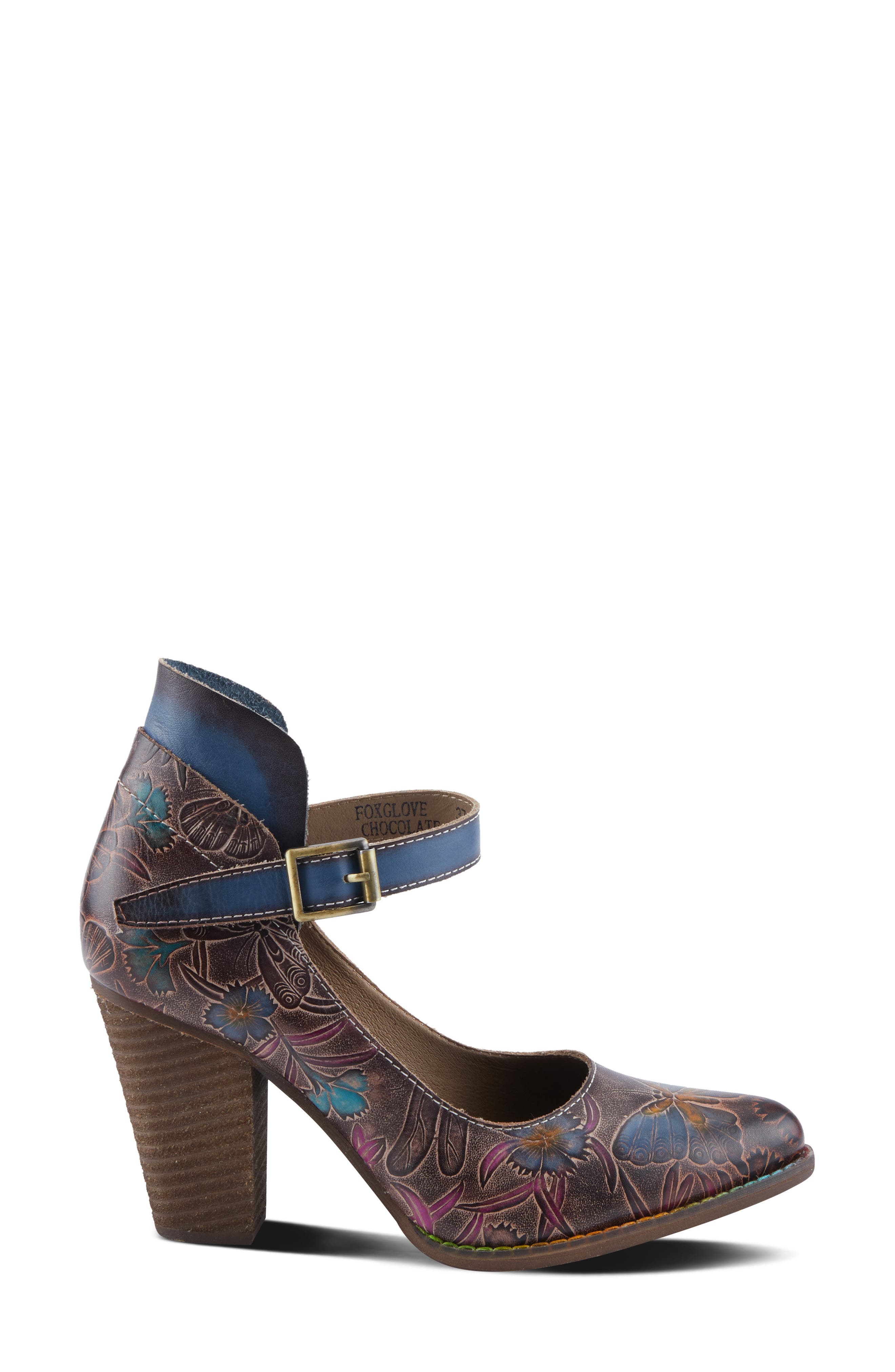 L'Artiste by Spring Step Foxglove Ankle Strap Pump, Alternate, color, Chocolate Multi