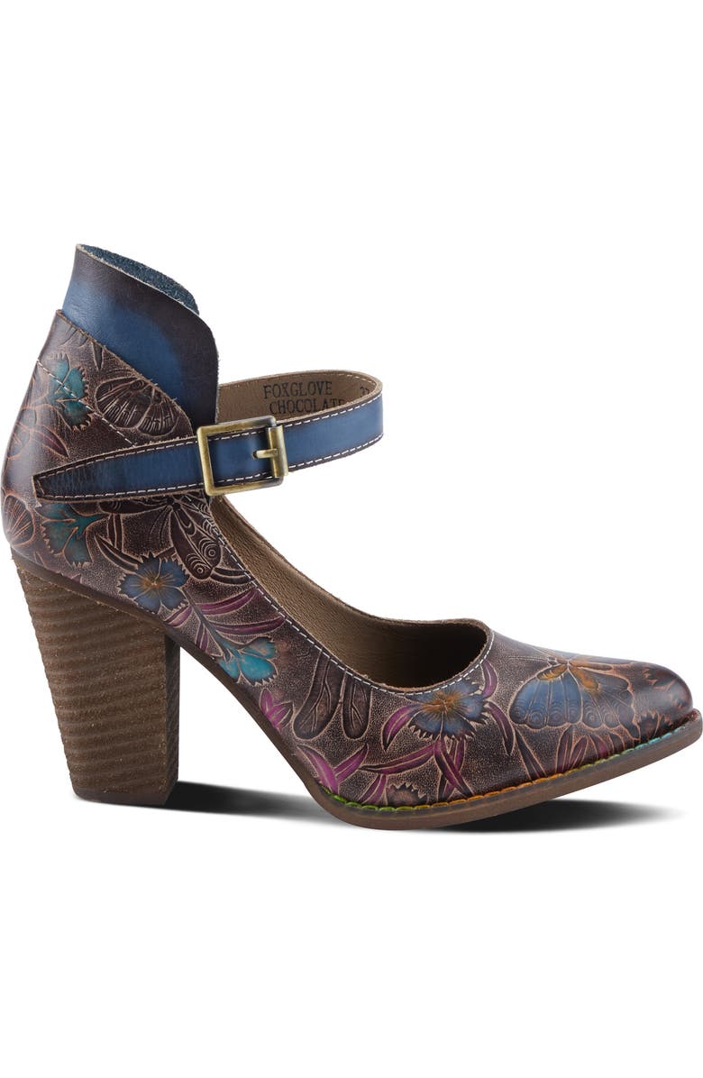 L'Artiste by Spring Step Foxglove Ankle Strap Pump, Alternate, color, Chocolate Multi