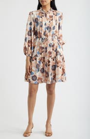 Julia Jordan Floral Ruffle Neck Shirtdress