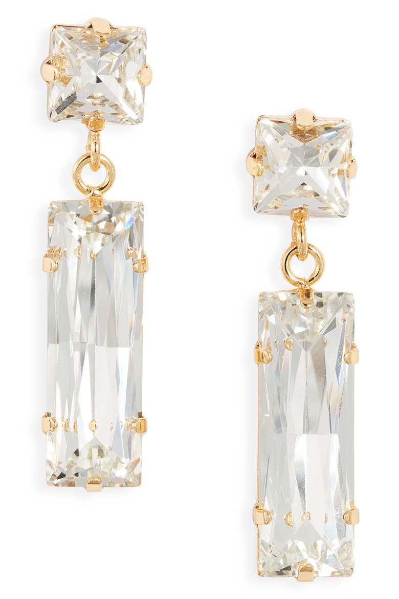 Crystal Drop Earrings, Main, color, GOLD