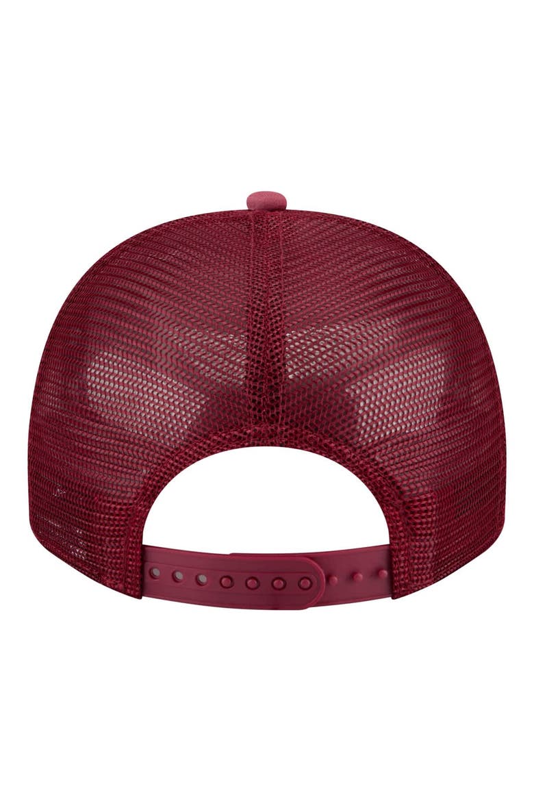 Men's New Era  Burgundy Colorado Avalanche Faded A-Frame 9FIFTY Trucker Snapback Hat, Alternate, color, Burgundy