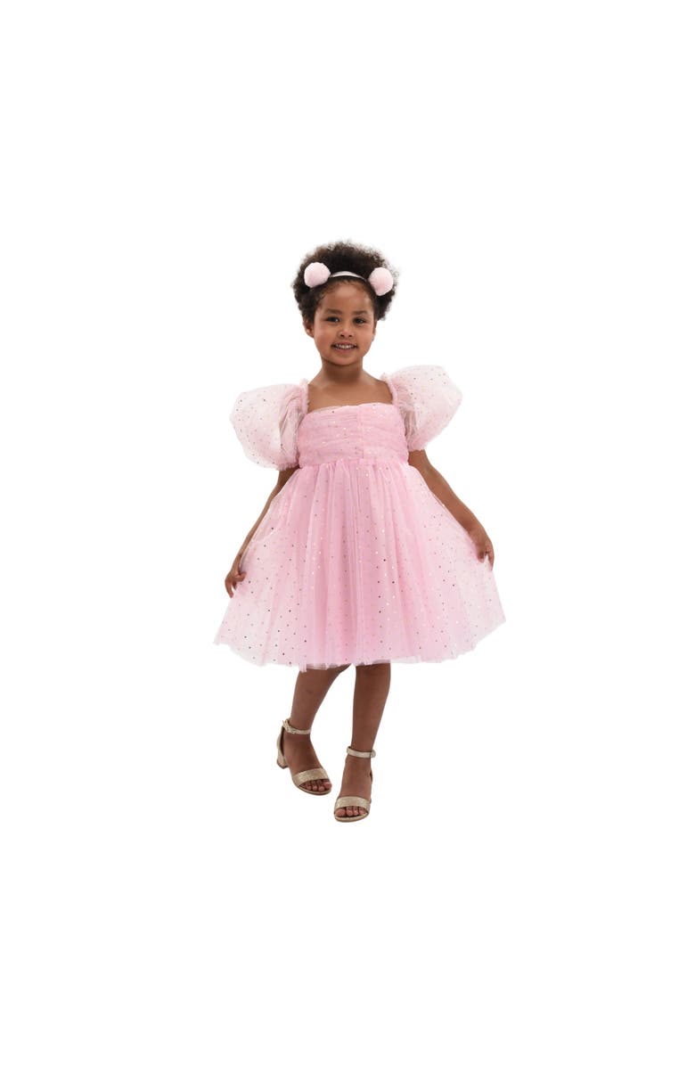 Mimi Tutu Tulle Dress with Puffed Sleeves, Main, color, Pink