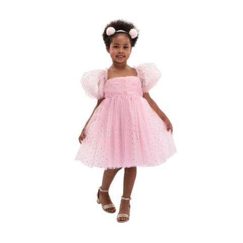 Tulle Dress with Puffed Sleeves