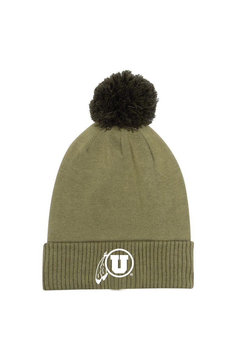 Under Armour Men's Under Armour Green Utah Utes Freedom Collection Cuffed Knit Hat with Pom, Main, color,
