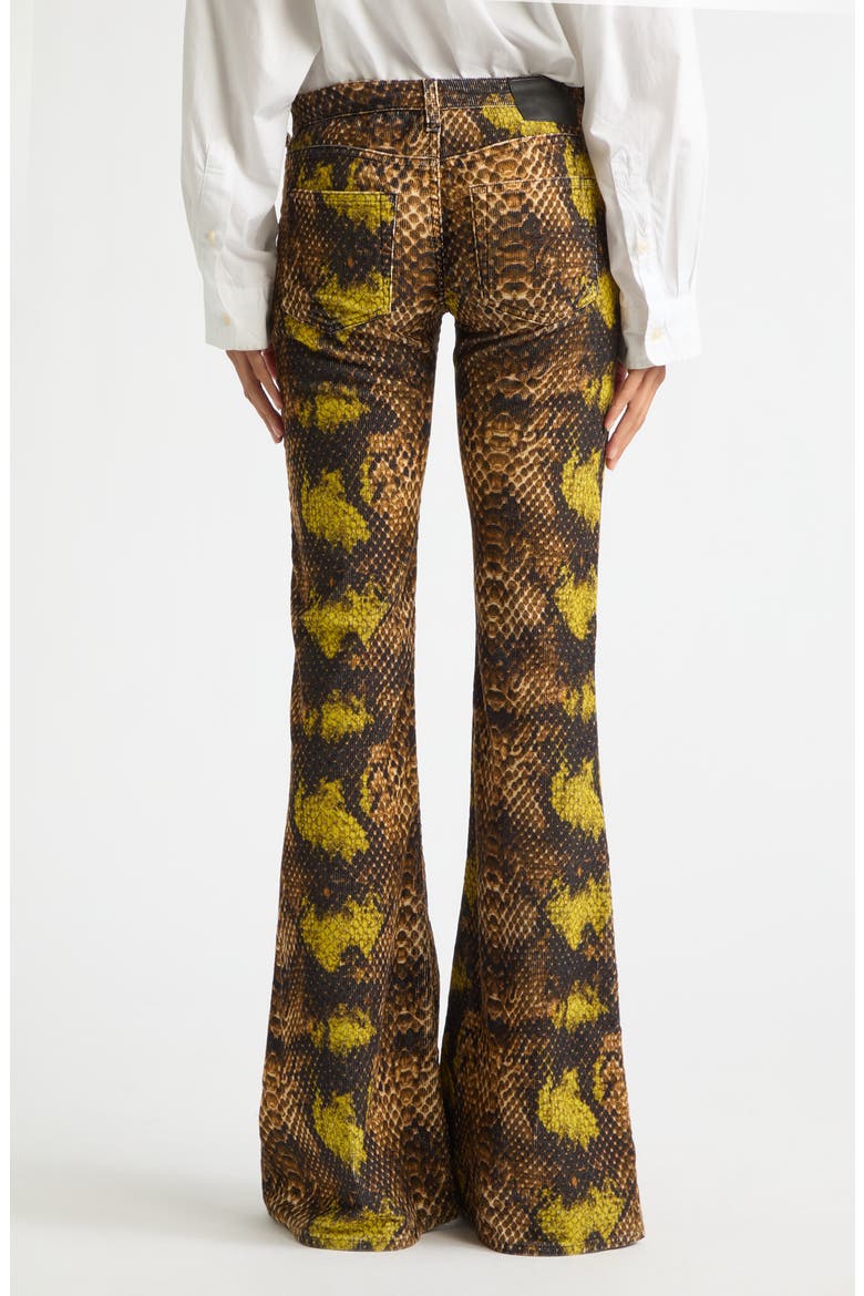 Overflow Boy Flare Leg Jeans, Alternate, color, BROWN GREEN SNAKE STRETCH