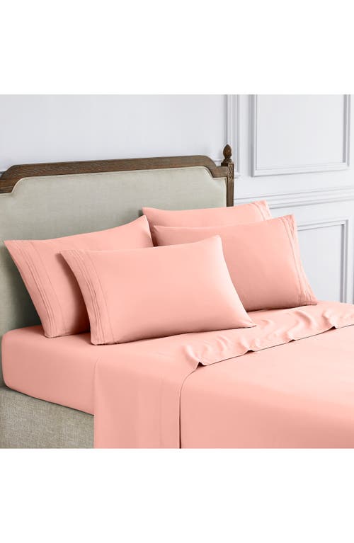 Modern Threads Solid Microfiber Deep Pocket 6-piece Sheet Set In Cloud Pink