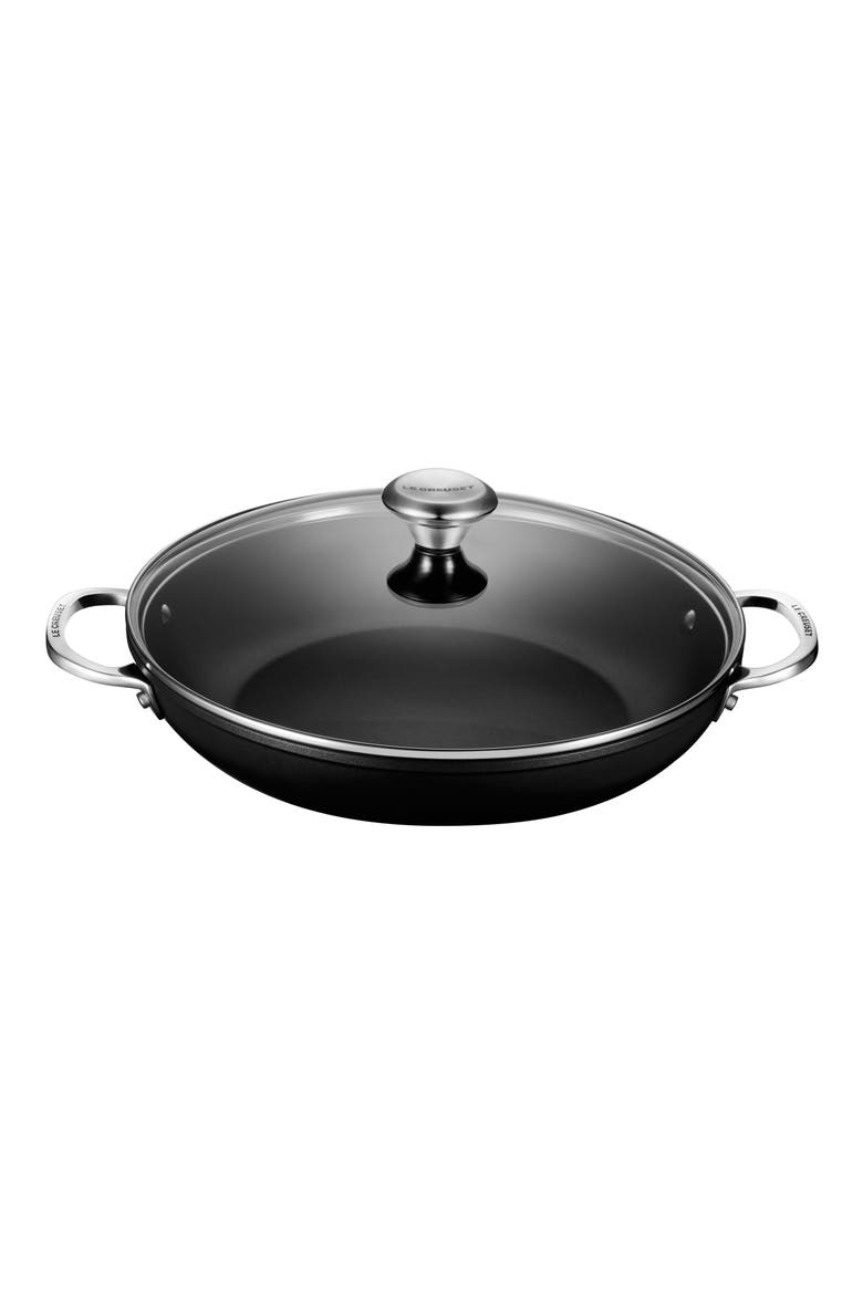 4-Quart Toughened Nonstick PRO Braiser & Lid, Main, color, BLACK