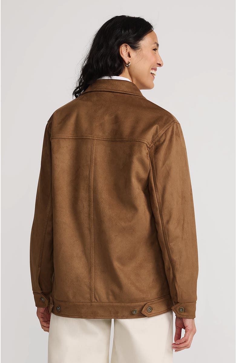 Lands' End Unisex Faux Suede Trucker Jacket, Alternate, color, 