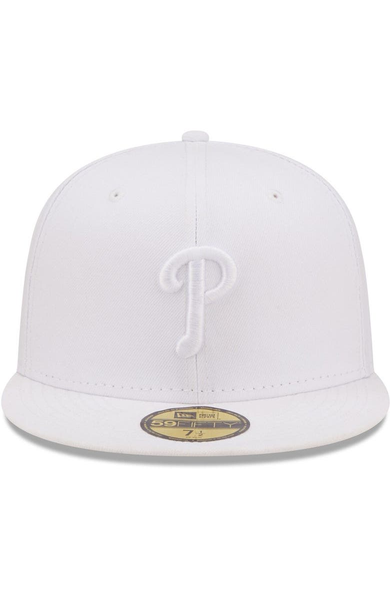 New Era Men's New Era Philadelphia Phillies White on White 59FIFTY Fitted Hat, Alternate, color, 