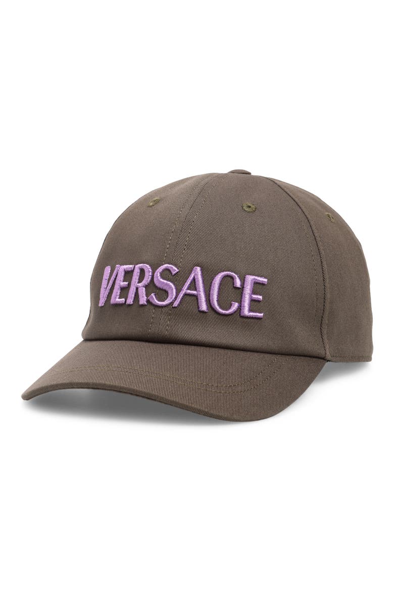 Embroidered Logo Cotton Drill Baseball Cap, Main, color, DARK OLIVE MAUVE