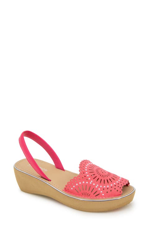 Fine Glass Foil Laser Wedge Sandal