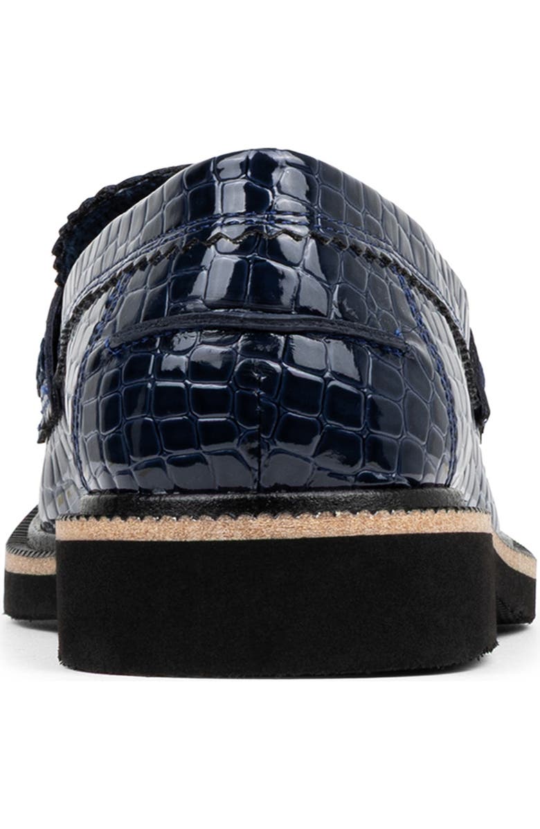 Donald Pliner Croc Embossed Loafer, Alternate, color, Navy